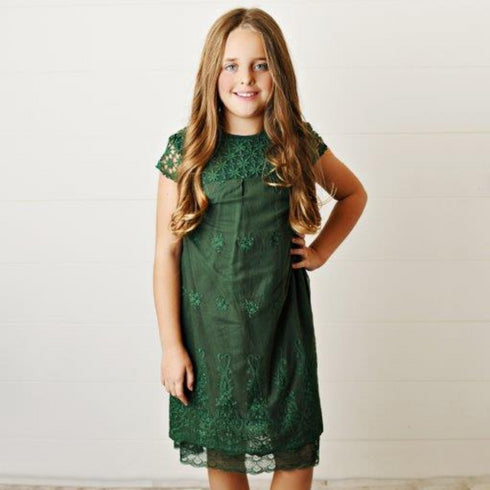 Lace Dress - Emerald Green